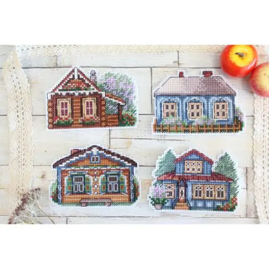 MP Studia Houses Magnets Plastic Canvas Counted Cross Stitch Kit {3}