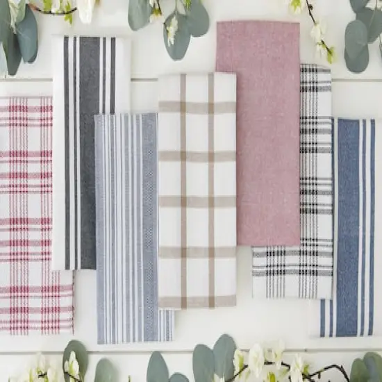 DII&reg; Assorted Wine Woven Dishtowel (Set of 5) {11}