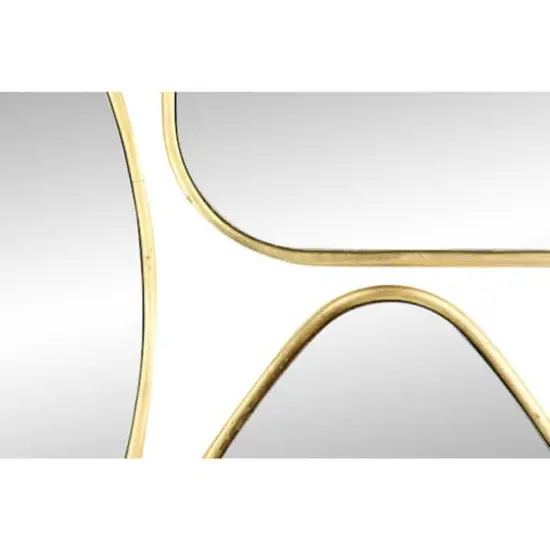 CosmoLiving by Cosmopolitan Set of 4 Gold Wood Glam Wall Mirror, 24", 21", 20" {4}