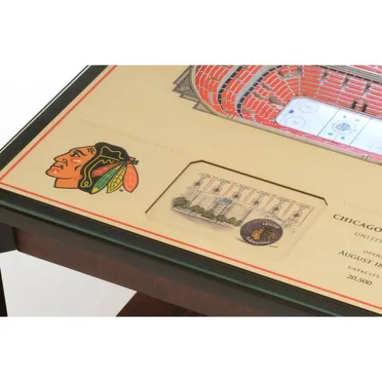 23" Chicago Blackhawks 25-Layer StadiumViews Lighted End Table {5}