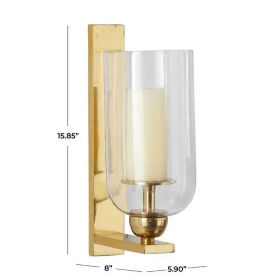 Gold Aluminum Modern Wall Sconce, 6" x 8" x 16" {6}