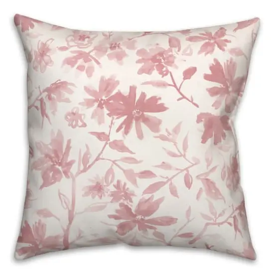 Delicate Floral Print Throw Pillow Pink {1}
