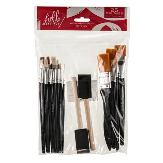 Hello, Artist! 25 Piece Craft Brush Value Pack {14}