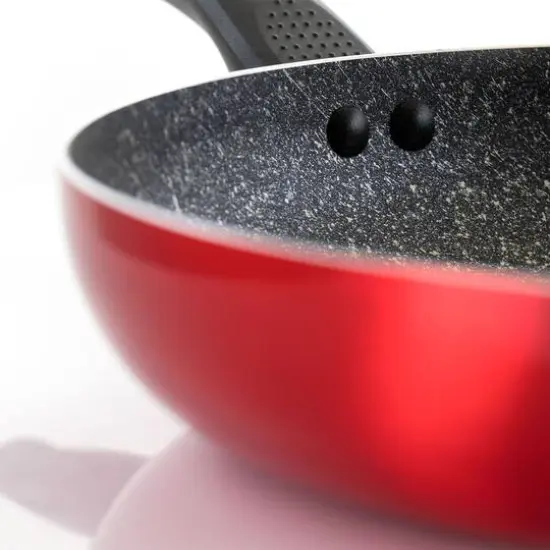 Oster Merrion 12" Red Aluminum Frying Pan With Bakelite Handle {4}