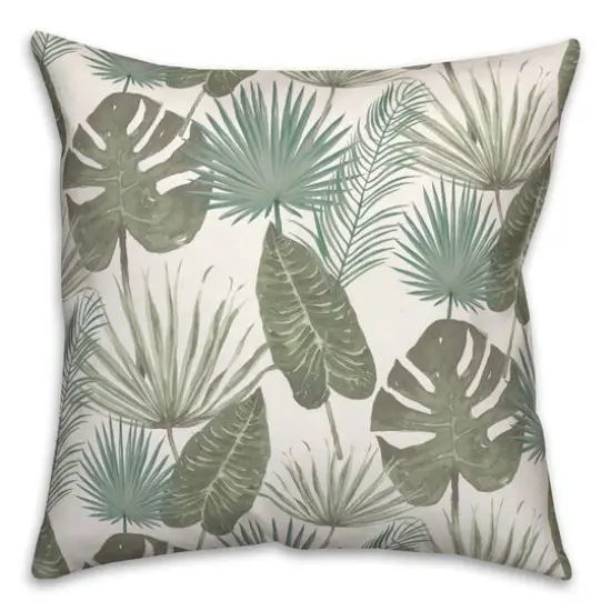 Tropical Palm Throw Pillow White {3}