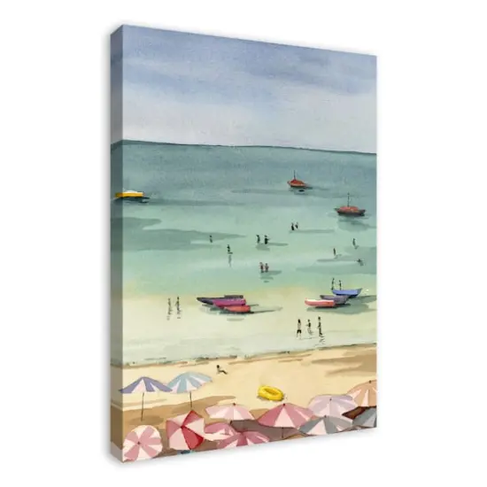 Day On The Beach 24" x 36" Canvas Wall Art {3}