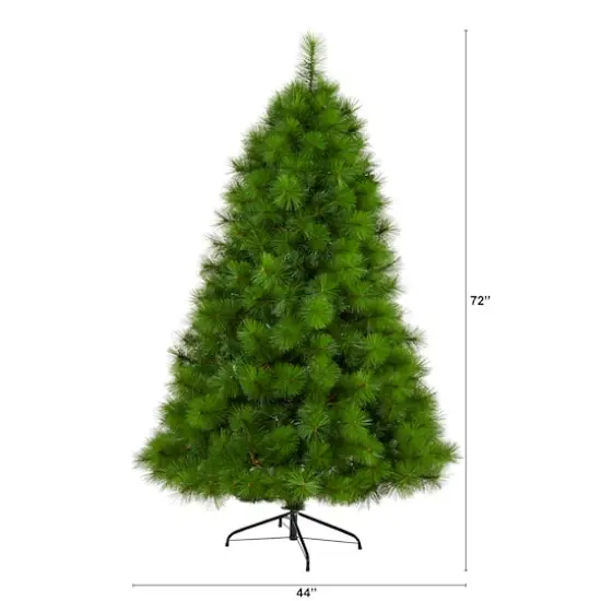 6ft. Pre-Lit Green Scotch Pine Artificial Christmas Tree with Clear LED Lights {3}