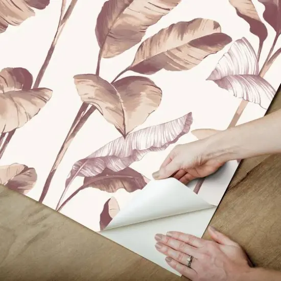 NuWallpaper Mauve Banana Leaf Peel & Stick Wallpaper {6}