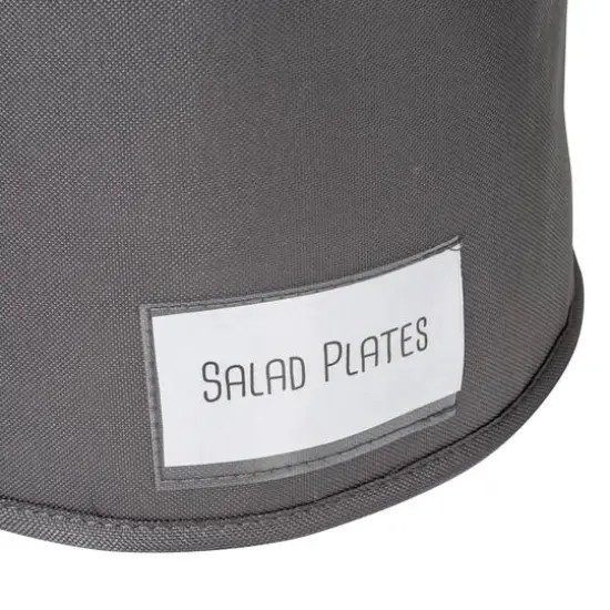 Honey Can Do 12" Gray Round Dinnerware Storage Box {5}