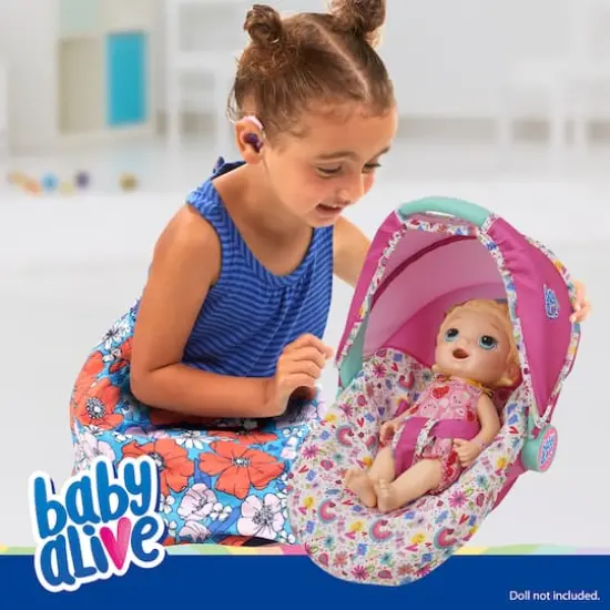 509 Crew Baby Alive Pink and Rainbow Deluxe Doll Car Seat {6}