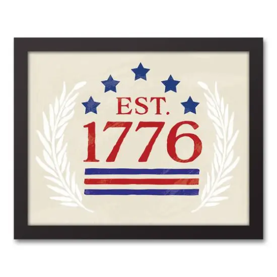 Est. 1776 Black Framed Canvas {1}