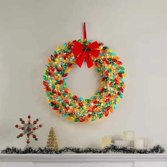 Mr. Christmas 30" Multicolor LED Retro C9 Bulb Wreath {3}