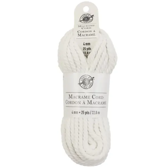 Macram&eacute; Cotton Cord by Loops & Threads&reg;, 25yd. White {1}