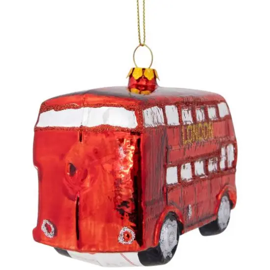 4.5" Red Double Decker London Tour Bus Christmas Ornament {12}