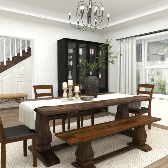 Mango Wood Traditional Candle Holder Set Cream {16}