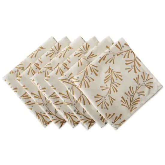 DII&reg; Metallic Holly Leaves Napkins, 6ct. {1}