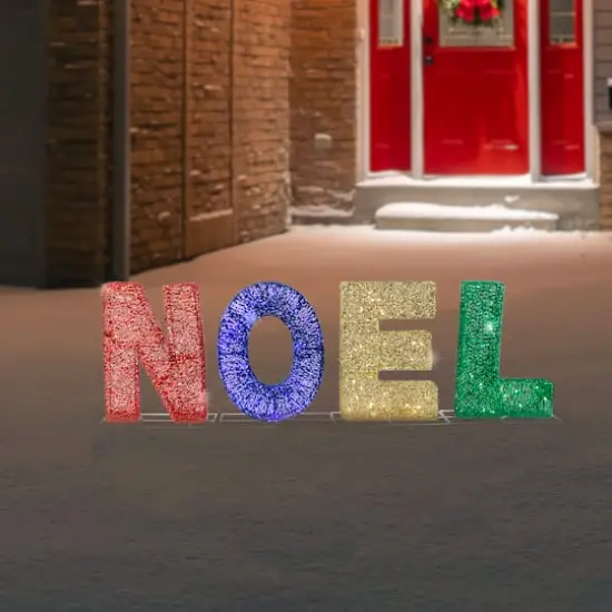 4ft. LED Multicolor Lighted Noel Outdoor Christmas Decoration {3}