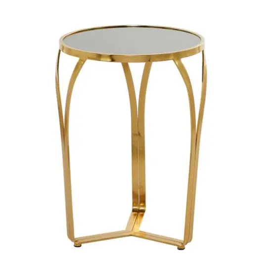 Gold Metal Contemporary Accent Table 23" x 16" x 16" {6}