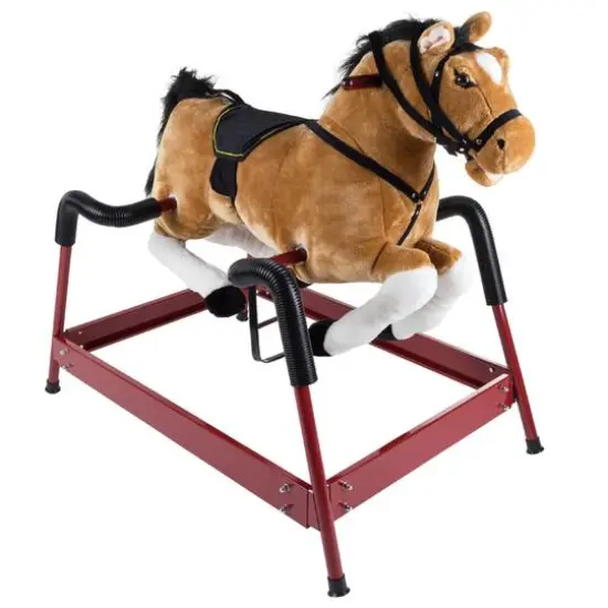 Toy Time Brown Plush Spring Rocking Horse Ride-On {1}