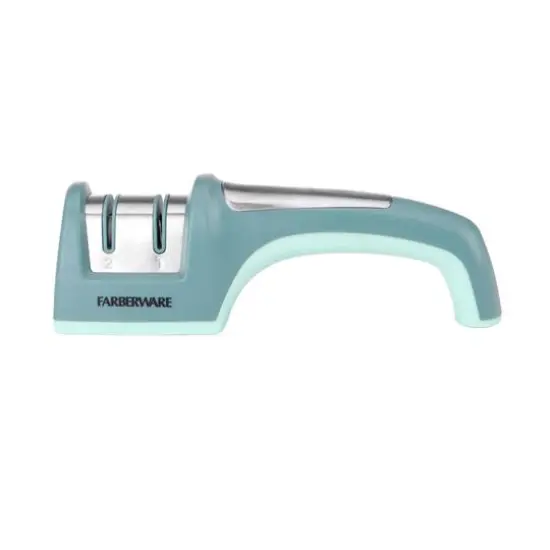 Farberware Edgekeeper Teal 2-Stage Handheld Kitchen Knife Sharpener {1}
