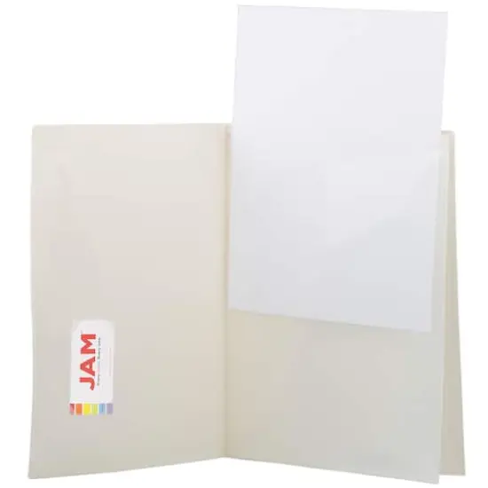 JAM Paper Heavy Duty Plastic High Pocket Organizer Ivory {6}