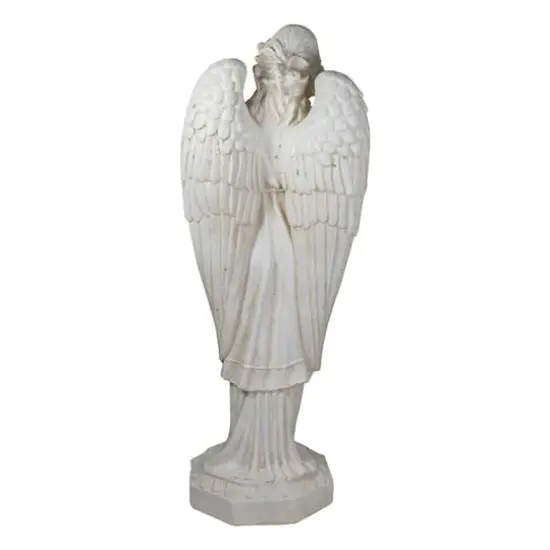 30" Ivory Angel with Arms Folded Outdoor Garden Statue {5}