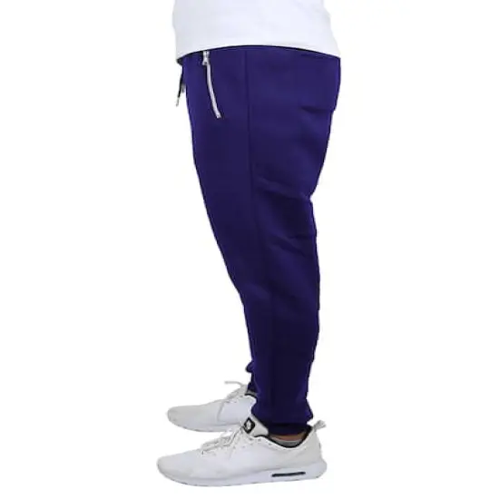 Galaxy by Harvic Men's Fleece-Lined Jogger Sweatpants With Zipper Pockets Navy {3}