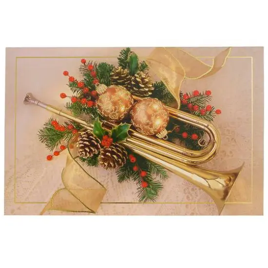 JAM Paper Modern Holiday Horn Blank Christmas Cards Set, 10ct. {1}