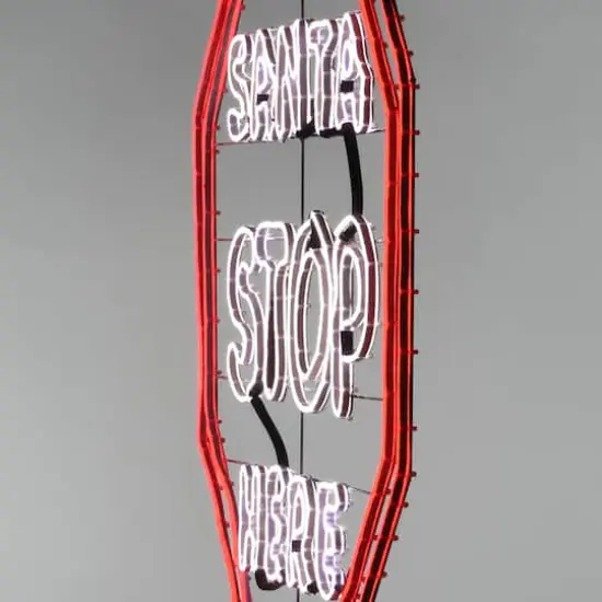 44'' Santa Stop Here LED Light Strip Sign {7}