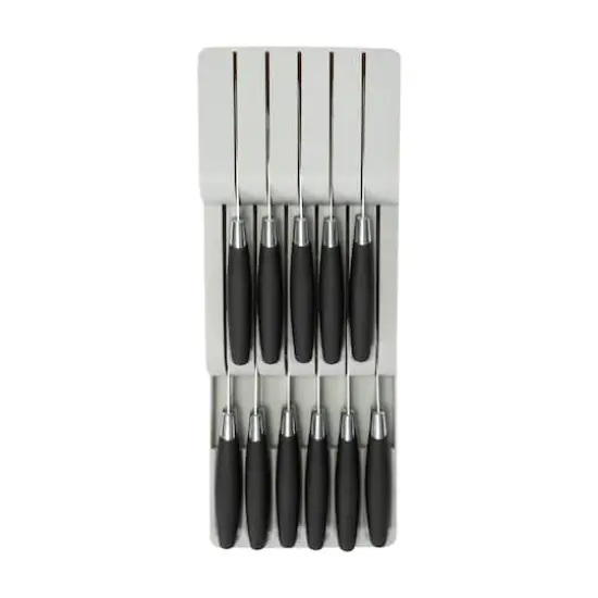 Kitchen Details 2-Tier Gray In-Drawer Knife Organizer {9}