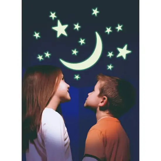 Glow-In-The-Dark Crescent Moon & Stars Set {3}