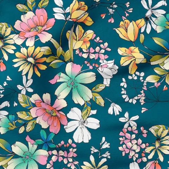 Fabric Editions Navy Belle Garden Cotton Fabric {5}