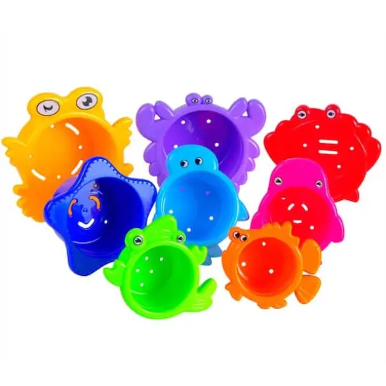 Extasticks Beautiful Colored Stacking Cups with Sea Animals {1}