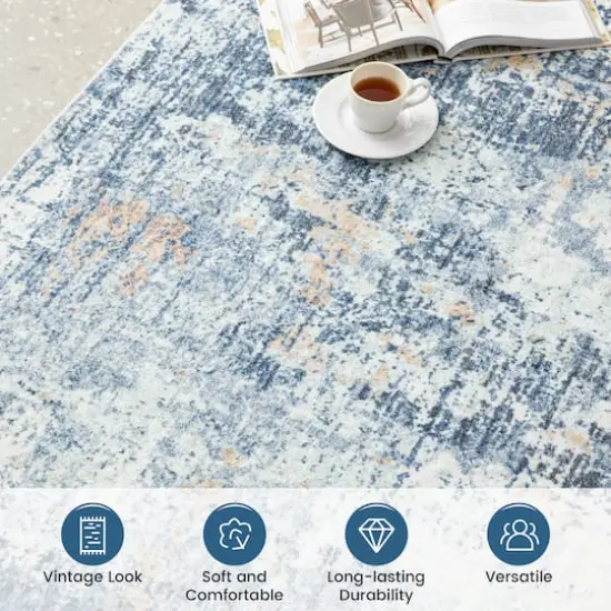 Glitzhome&reg; Abstract Area Rug Blue/Ivory {6}