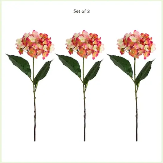 20" Pink Hydrangea Flower Stems, 3ct. {4}
