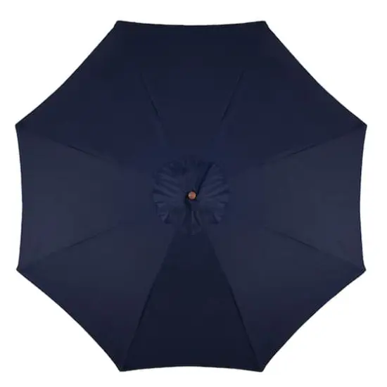 9ft. Outdoor Patio Market Umbrella with Wooden Pole Navy Blue {4}