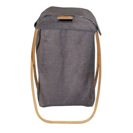 Honey Can Do Gray Bamboo & Canvas Laundry Hamper {9}