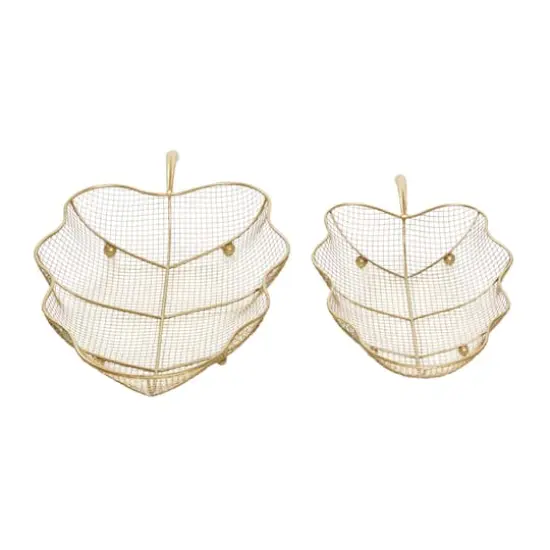 Set of 2" Gold Metal Traditional Tray 23", 19" {4}