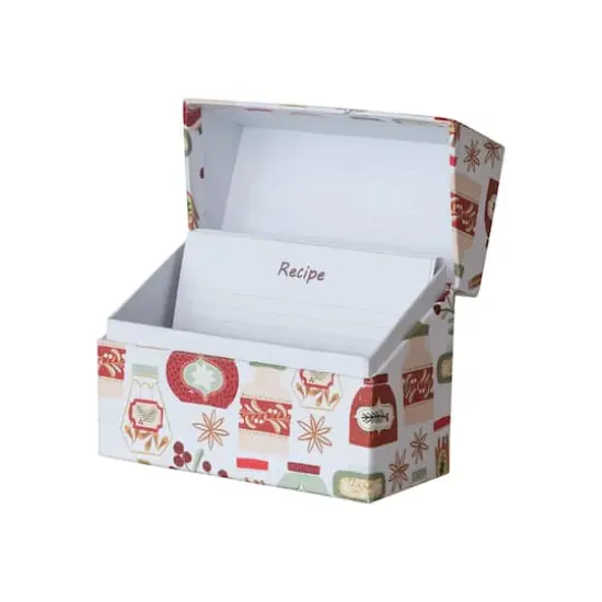 Hello Honey&reg; 5.5" x 4" Holiday Printed Paper Recipe Box with Cards {1}