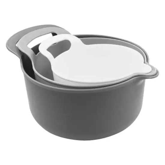 Gray & White Mixing Bowl Set by Makery&trade; {3}