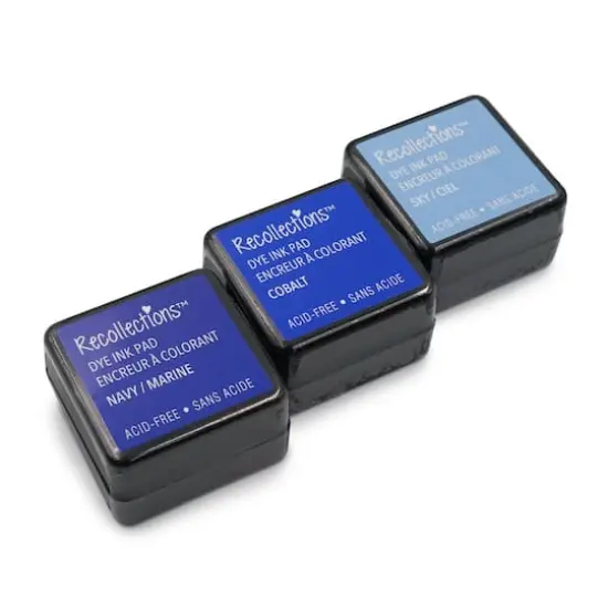 Dye Ink Pad Set by Recollections&trade; Navy/Cobalt/Sky {3}