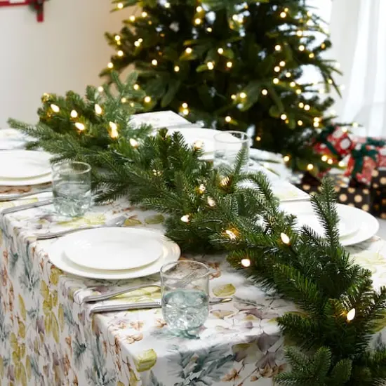 Glitzhome&reg; 9ft. Pre-Lit Greenery Christmas Garlands with LED Light Timers, 2ct. {3}