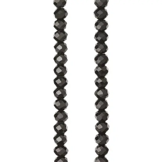 Jet Black Glass Faceted Rondelle Beads, 4mm by Bead Landing&trade; {1}