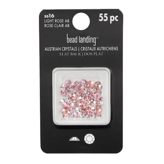 SS16 Round Flatback Austrian Crystals by Bead Landing&trade;, 55ct. Light Rose AB {5}