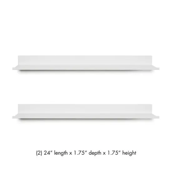 HangZ&trade; White 24" No Stud Photo Ledge, 2ct. {6}