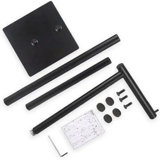 Black Freestanding Metal Toilet Paper Roll Holder {8}