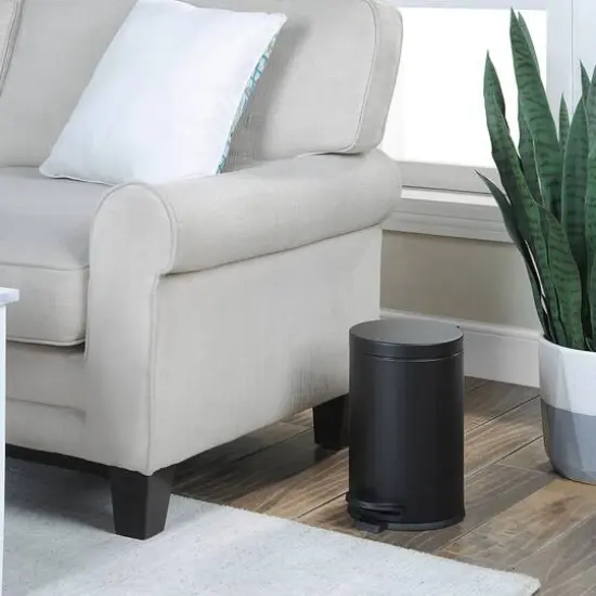 SunnyPoint Round Trash Can Black {4}