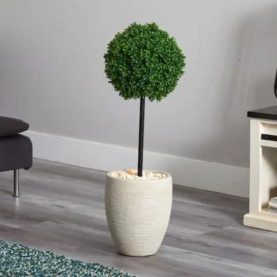3ft. Boxwood Ball Topiary Tree in Oval Planter {5}