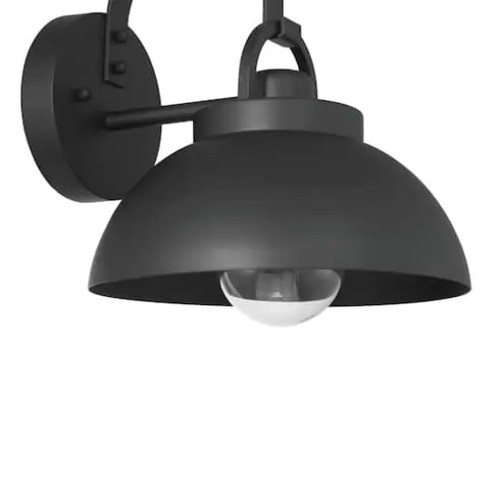 Hello Honey&reg; Easton Matte Black Modern Farmhouse Metal Shade & Exposed Bulb Wall Mounted Outdoor Light {7}