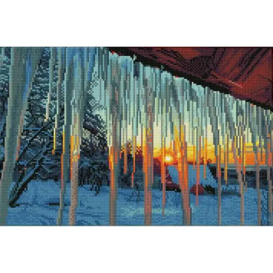 Diamond Dotz&reg; Intermediate Frosty Morn Pre-Framed Diamond Painting Kit {1}